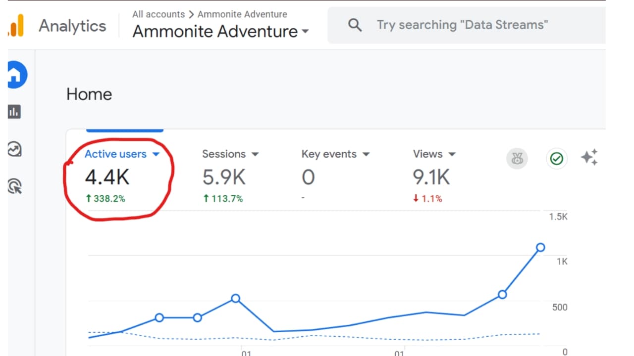 Ammonite adventures search console progress report
