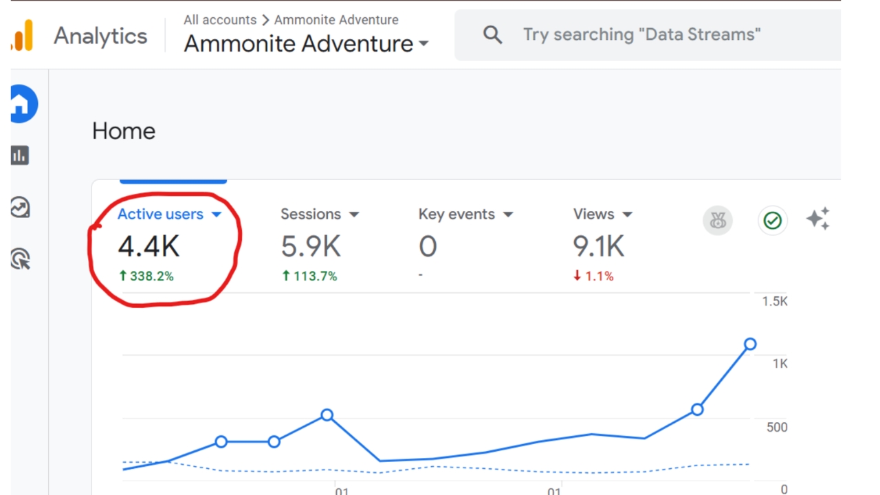 Ammonite adventures search console progress report