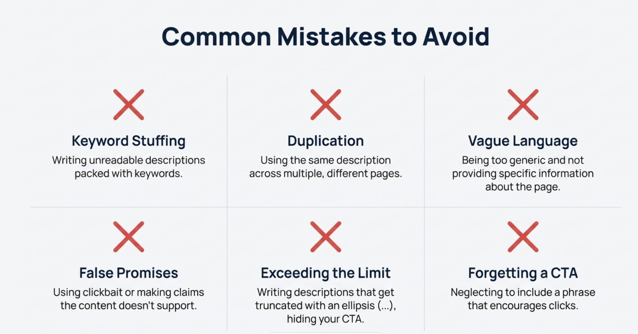 Common Mistakes to Avoid While Writing a Meta Description